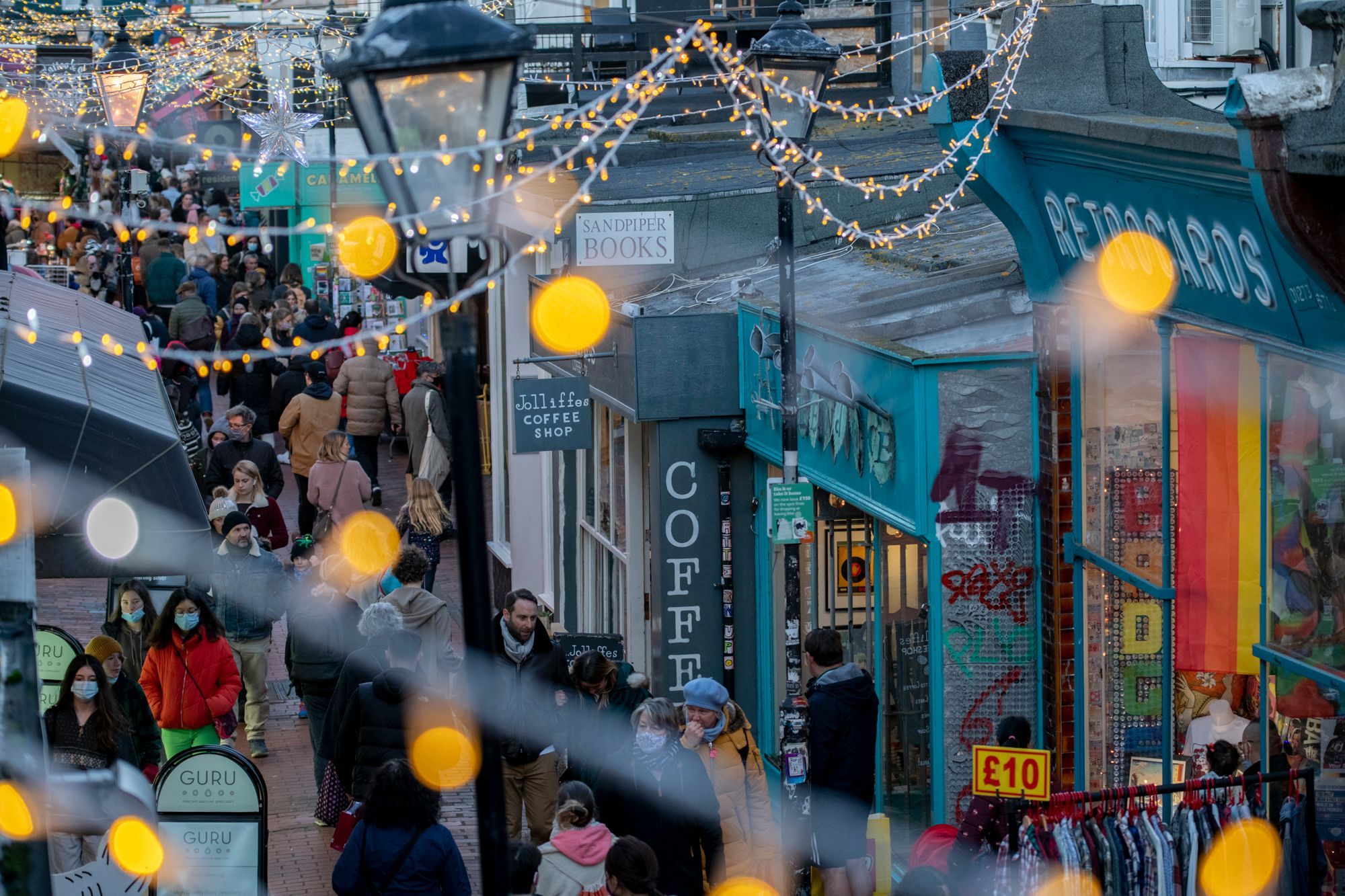 Christmas on the streets in Kensington Gardens in Brighton
