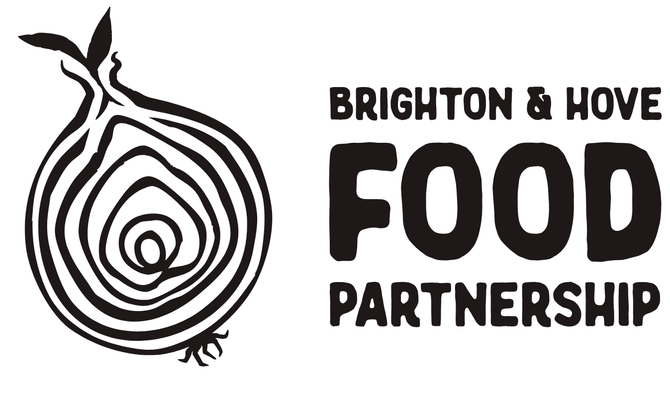 Brighton and Hove Food Partnership Logo 2026. Black and White