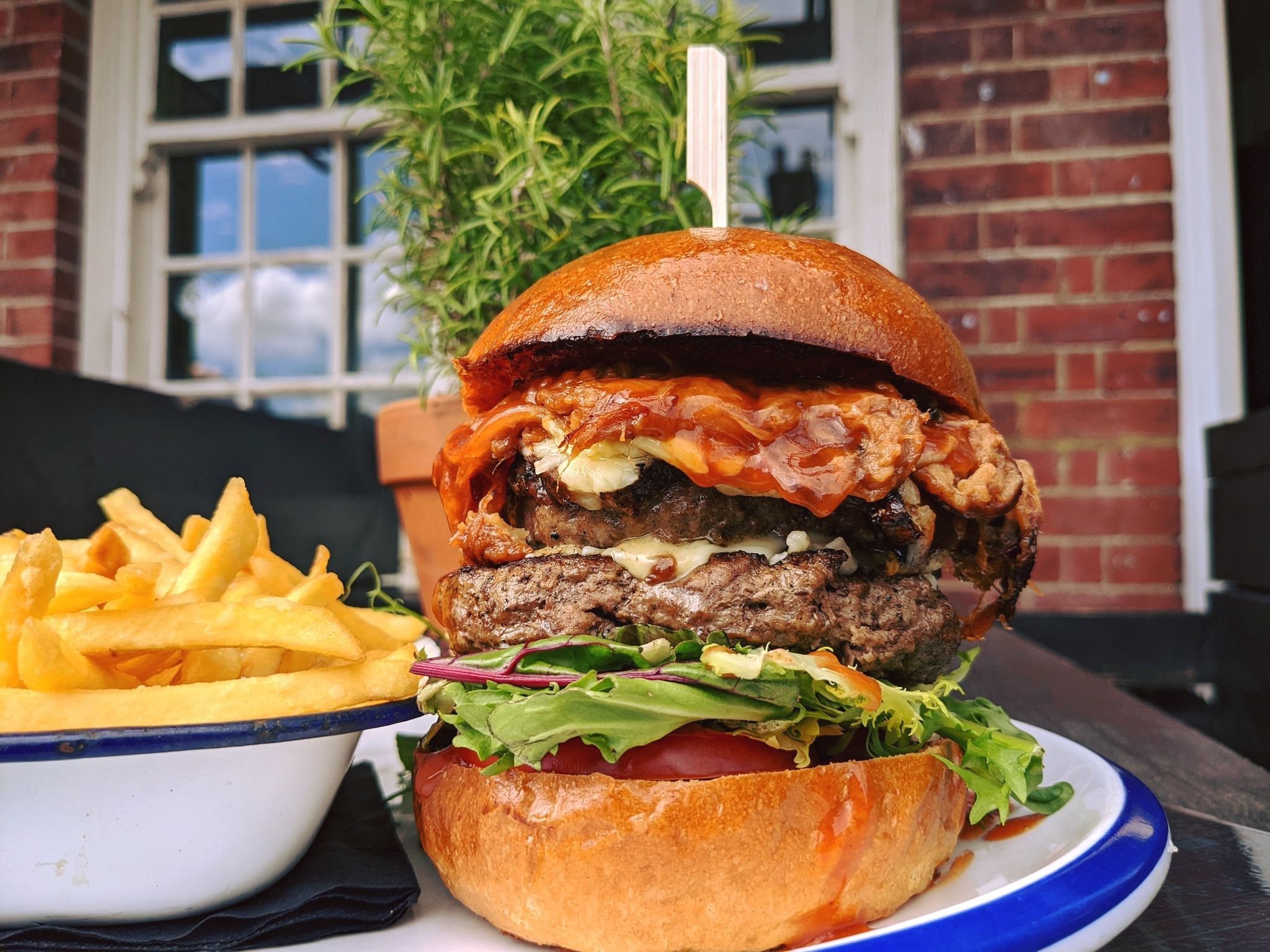 burger at The Poets Ale and Smokehouse in Hove