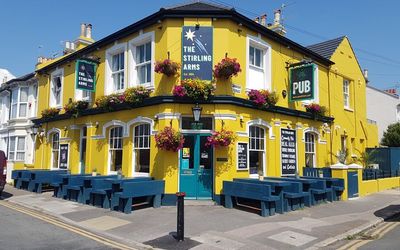 yellow building, The Stirling Arms