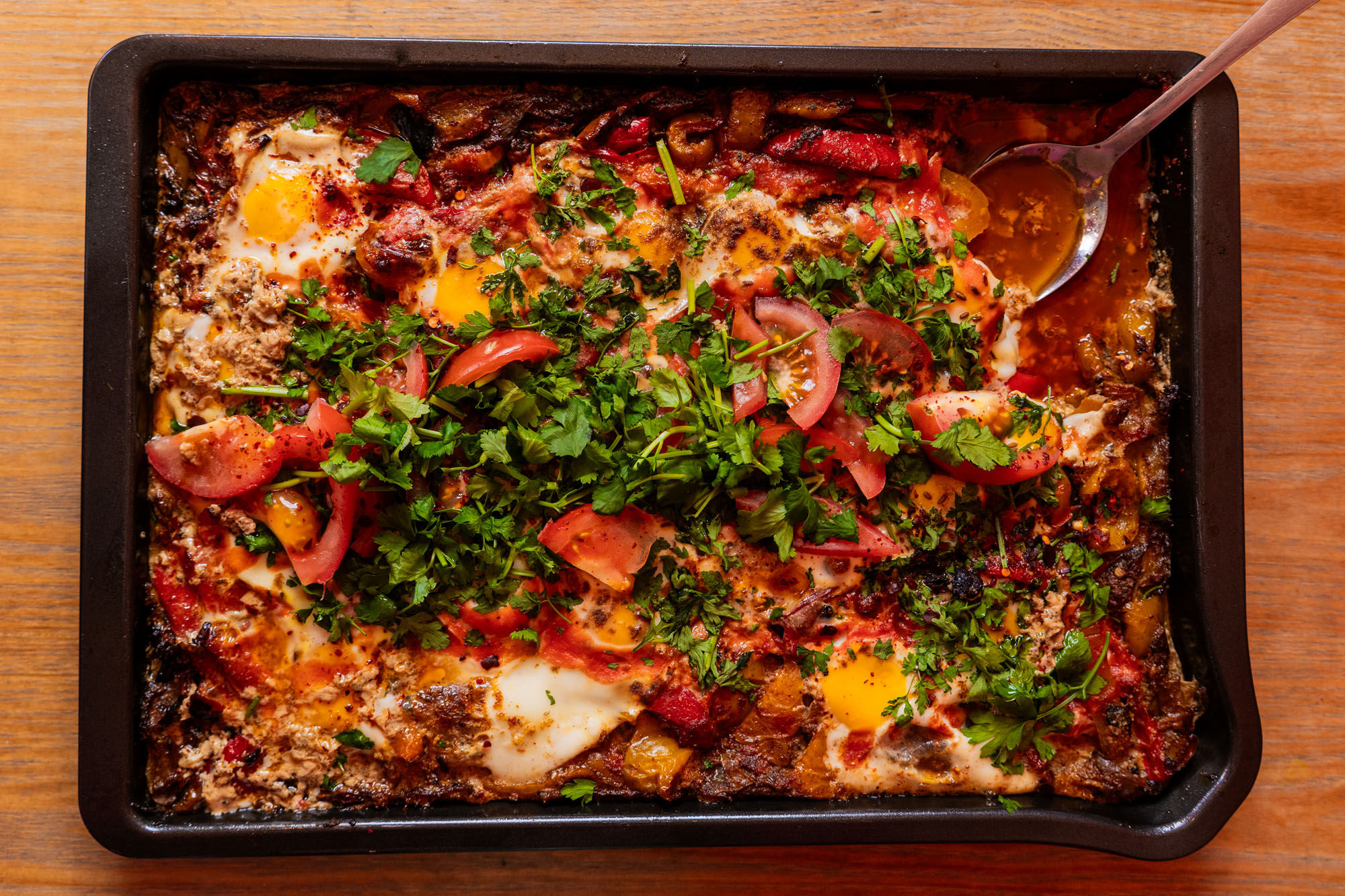 over head shot of the veggie dish