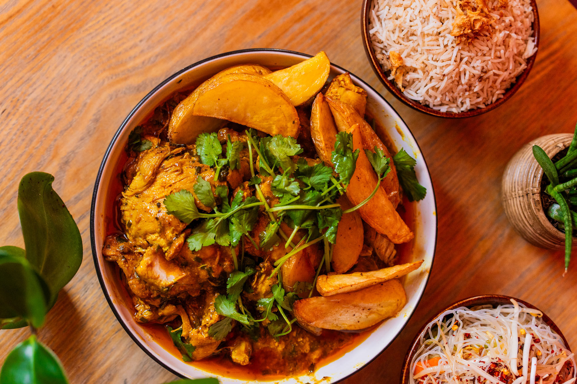 over head shot of rice and veggie dish at Nanima Brighton