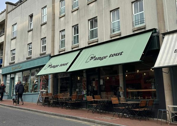 exterior shot of the mange tout, a French brunch and lunch spot
