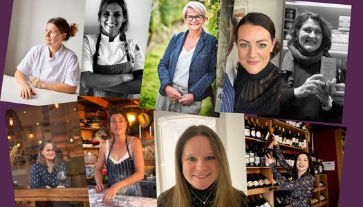 Nine profile photos of women from hospitality for the header of Women In Hospitality page