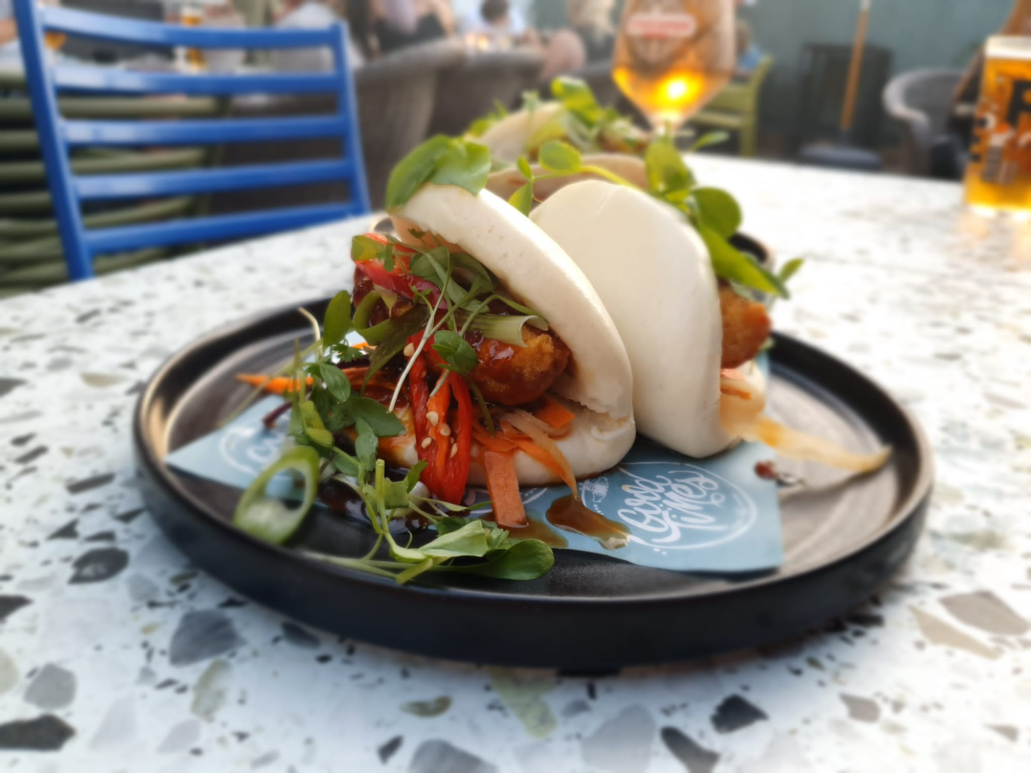 Kung Pao crispy tofu Bao Buns. Destination fusion at the Railway Inn