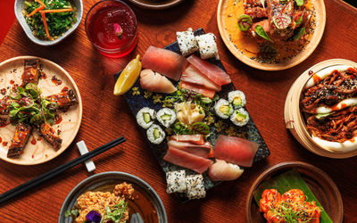 Japanese Food at Blossoms Cocktail Bar - Bento Box. Part of the Japanese restaurants in Brighton guide.