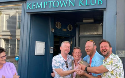 guests outside The Kemptown Klub in Kemptown