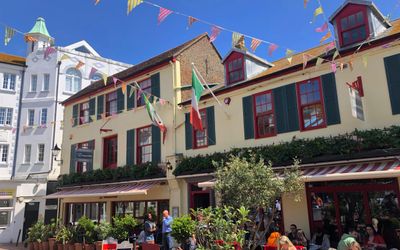 exterior shot of the Donatello restaurant on the sunny day