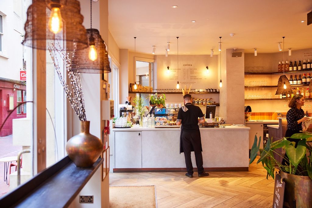 Cake Shop, cafe and restaurant in Brighton. The counter at LOST in the Lanes