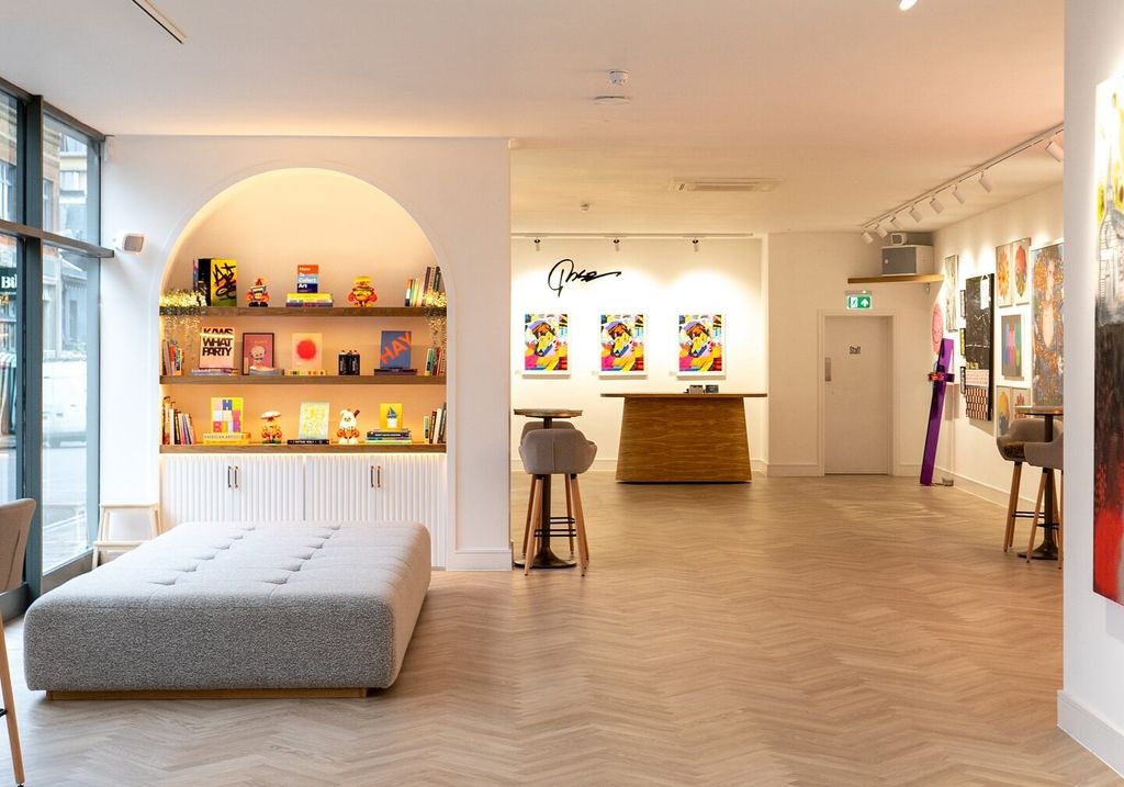 interior shot of the helm gallery brighton. the room is a very open space
