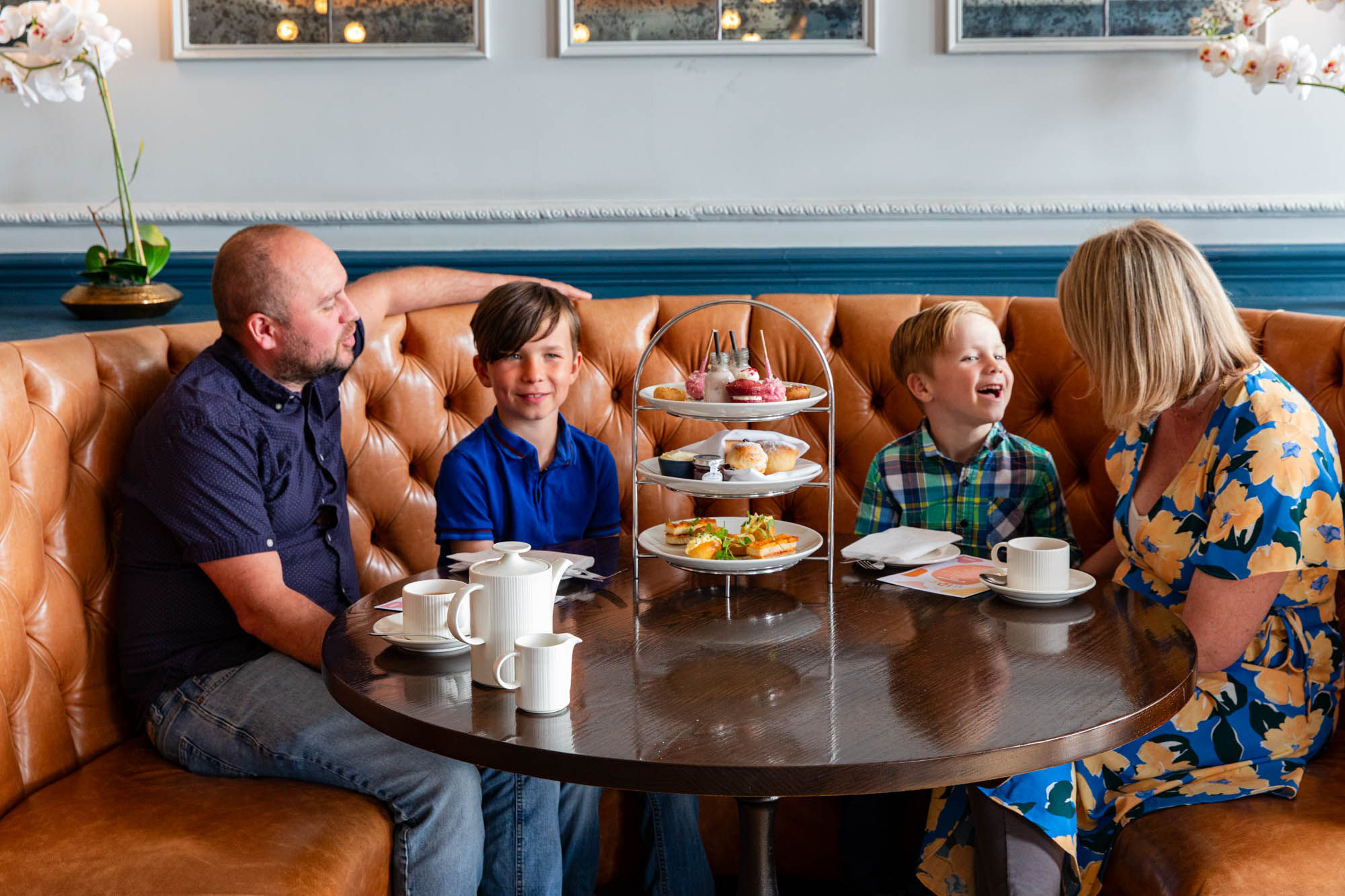 Brittany and her family enjoying the afternoon tea at Metropole Bar Brighton