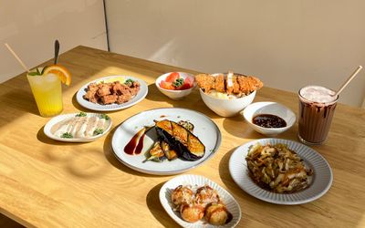 a selection of dishes at MoguMogu Japanese restaurant on London Road in Brighton
