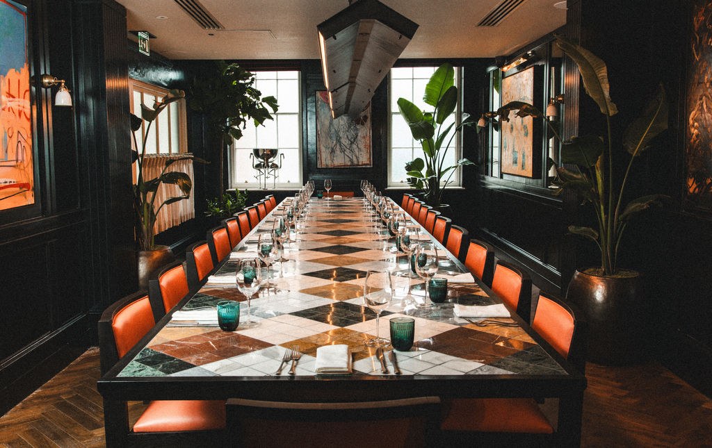 Spacious private dining room area at The Coal Shed in Brighton. This is the Flamingo Social which can accommodate up to 26 guests.