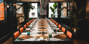 Spacious private dining room area at The Coal Shed in Brighton. This is the Flamingo Social which can accommodate up to 26 guests.