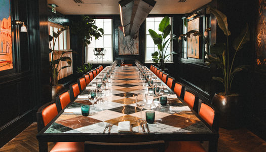 Spacious private dining room area at The Coal Shed in Brighton. This is the Flamingo Social which can accommodate up to 26 guests.
