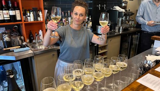 Anna from Fourth and Church in Hove. Anna showcasing wines at one of their wine tasting events - Wine Shop Brighton and Hove