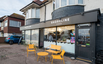 exterior shot of the Shoreline Coffee and Kitchen