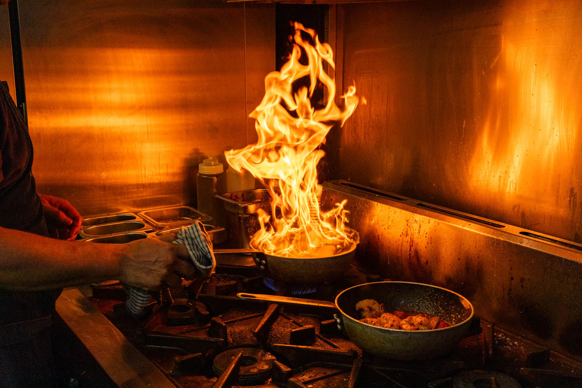 dish on the fire
