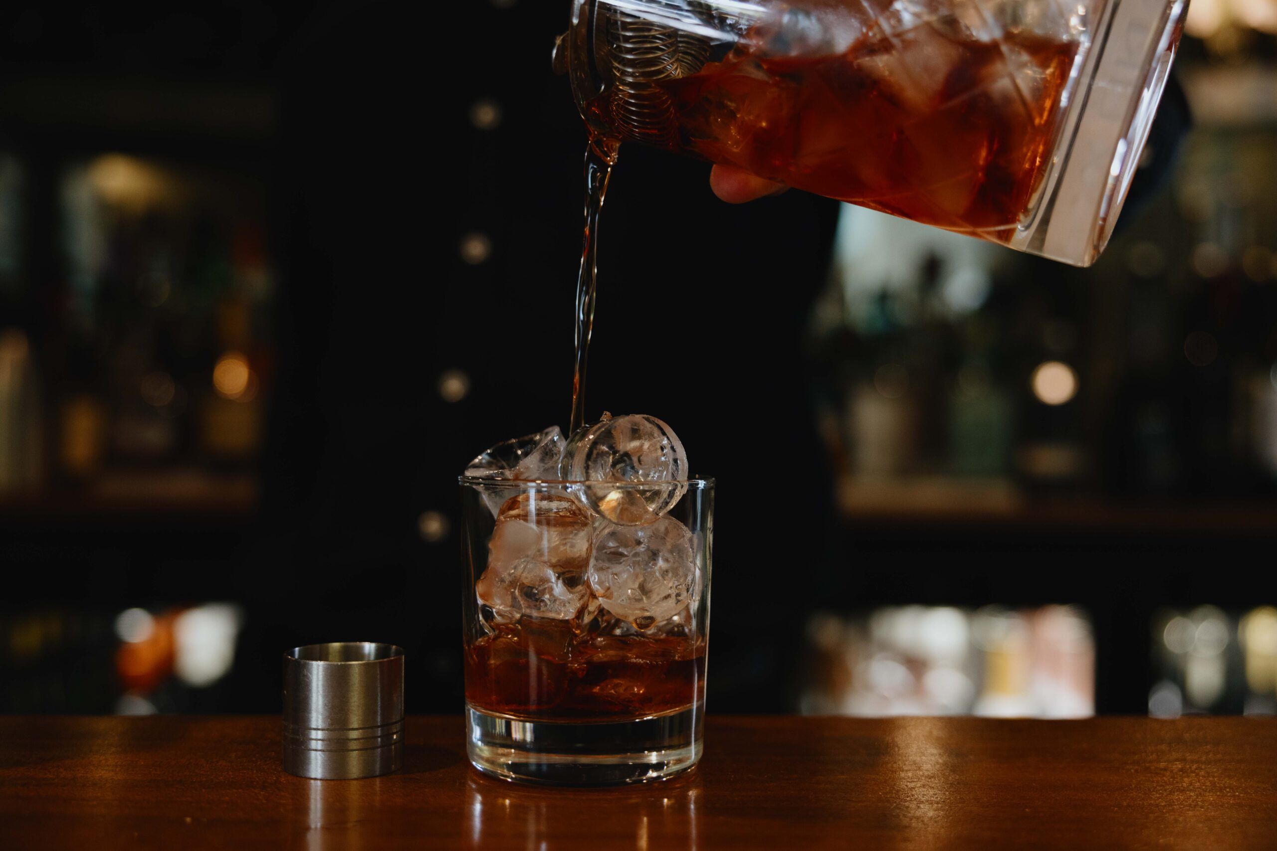 Moody drinks including cocktails