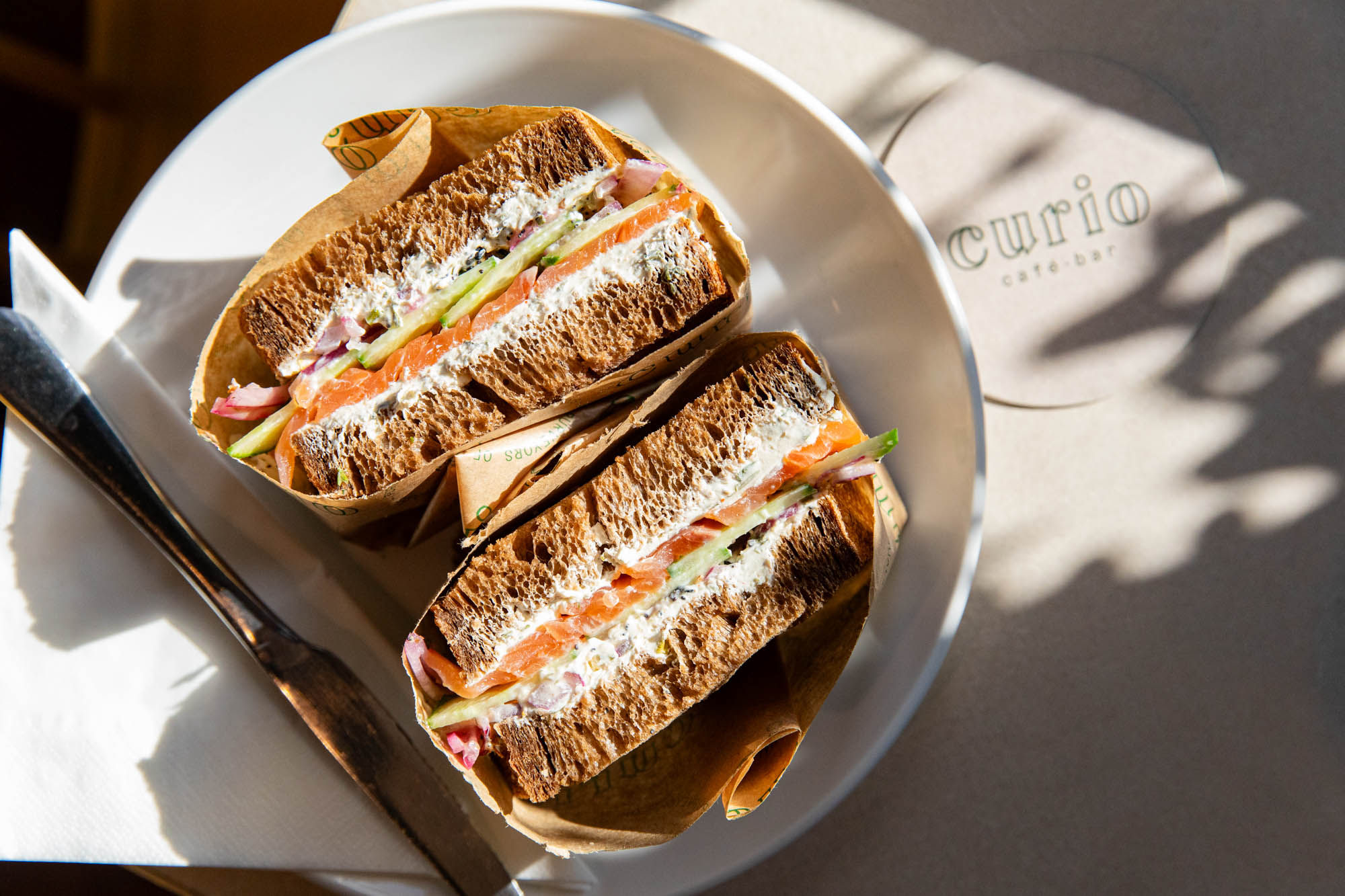 Curio over head shot of the two sandwiches