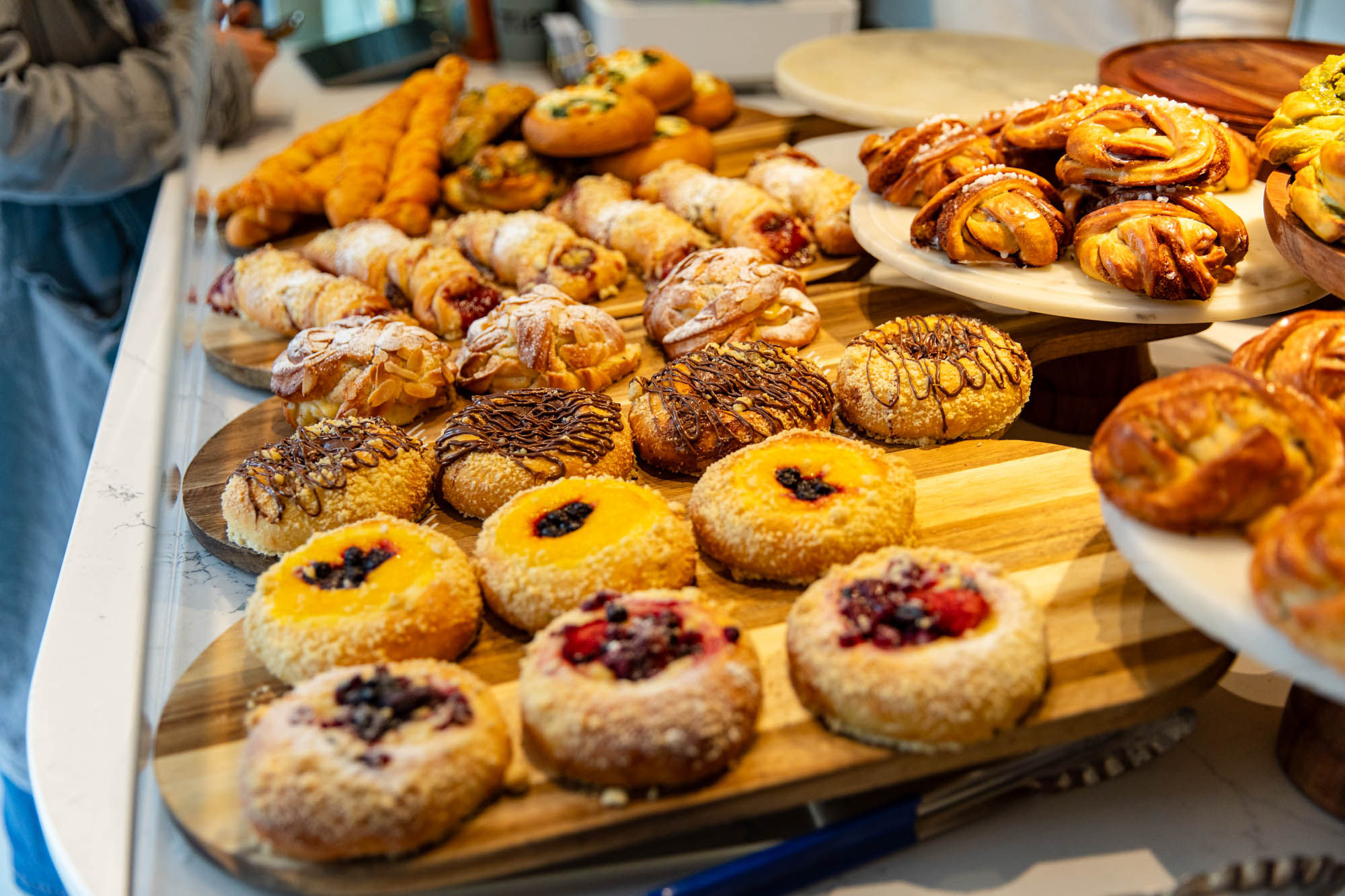 various pastries next to each other