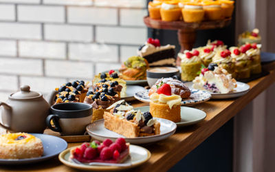 window counter filled with delicious various cakes from Jacob's Bakery