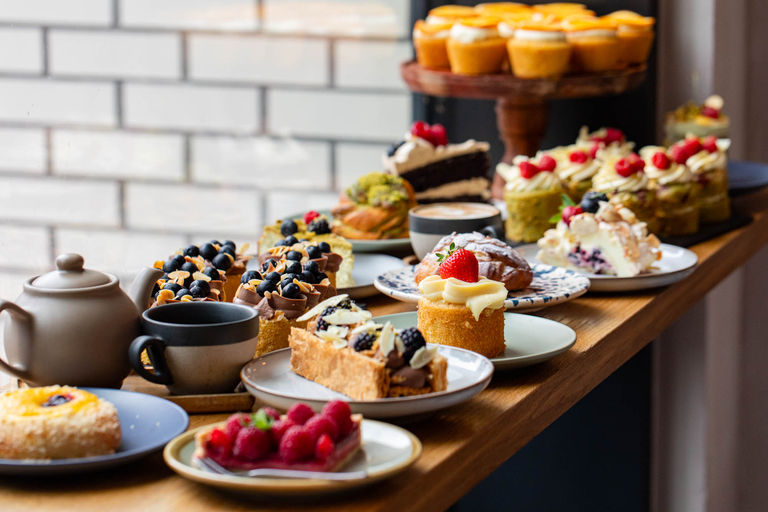 window counter filled with delicious various cakes from Jacob's Bakery