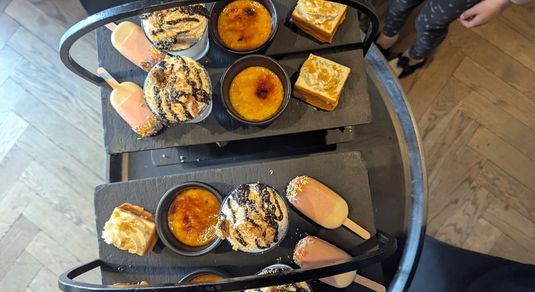 over head shot of the afternoon tea tray