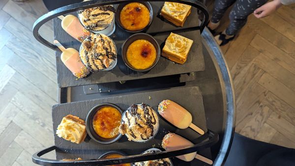 over head shot of the afternoon tea tray