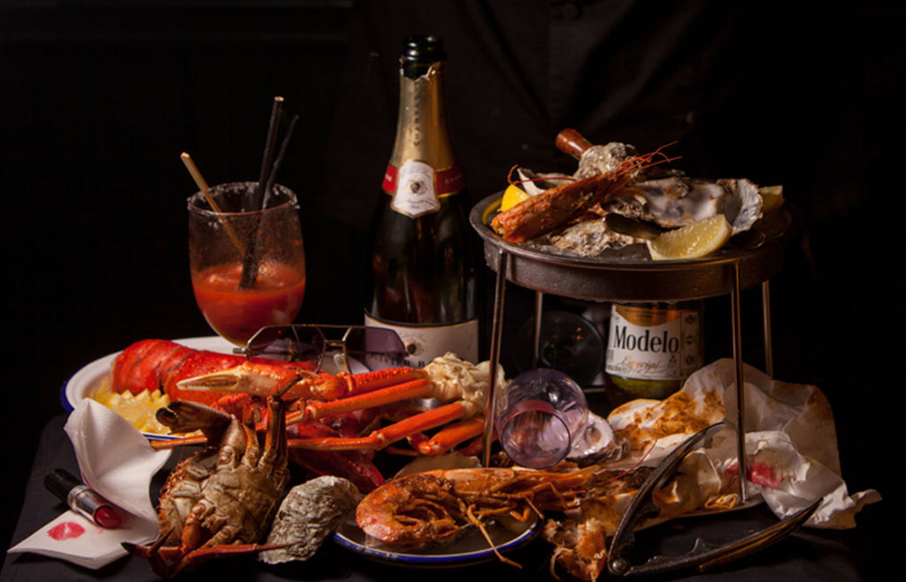 The Velvet Crab in Brighton. A moody picture of Louisiana style seafood broil. Formerley the Gothic Crab