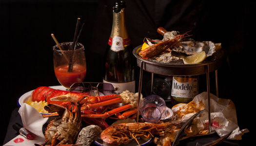 The Velvet Crab in Brighton. A moody picture of Louisiana style seafood broil. Formerley the Gothic Crab