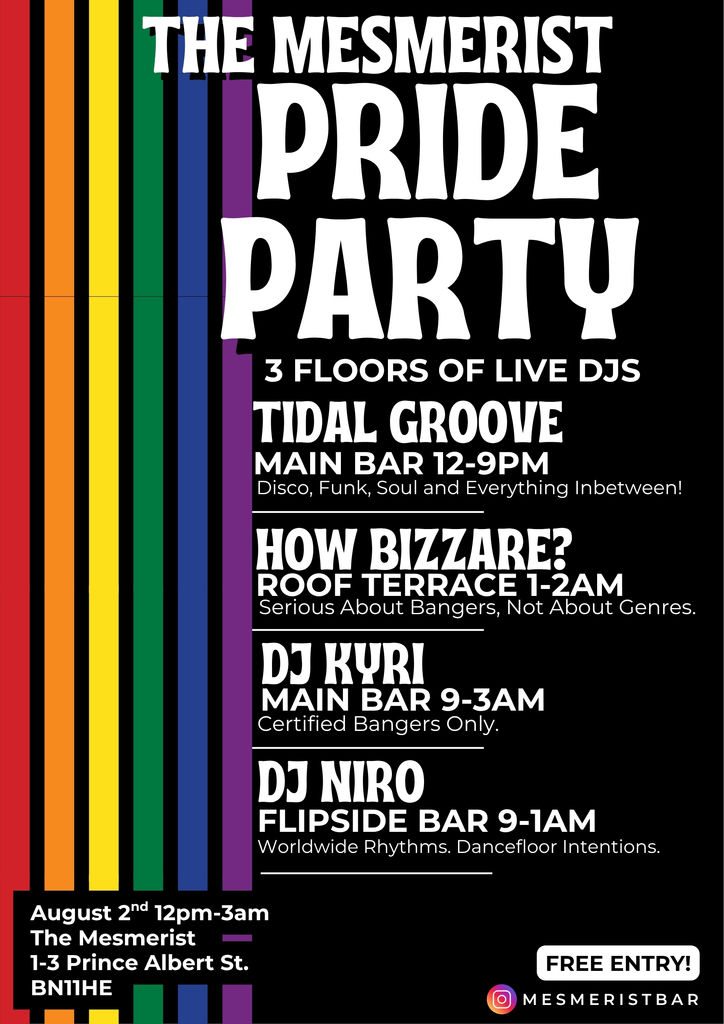 The Mesmerist Pride Party Flyer