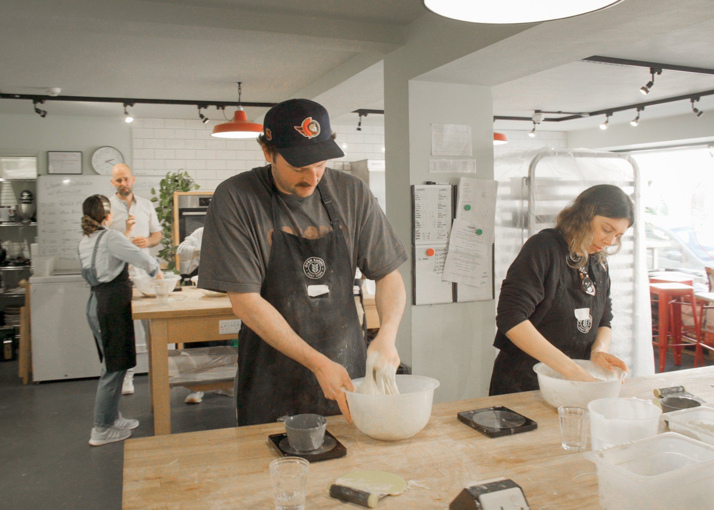 people participating in cooking class at Open Bakery Cookery School