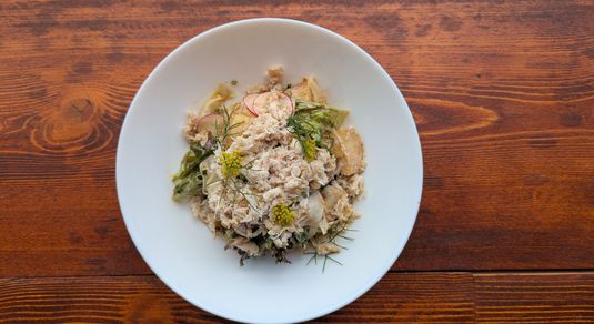 Crab, Wild Fennel, and Potato Salad.