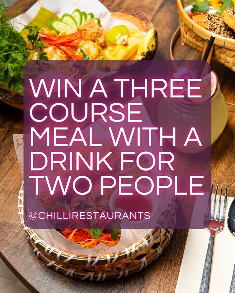 Win a three course meal with a drink for two people
