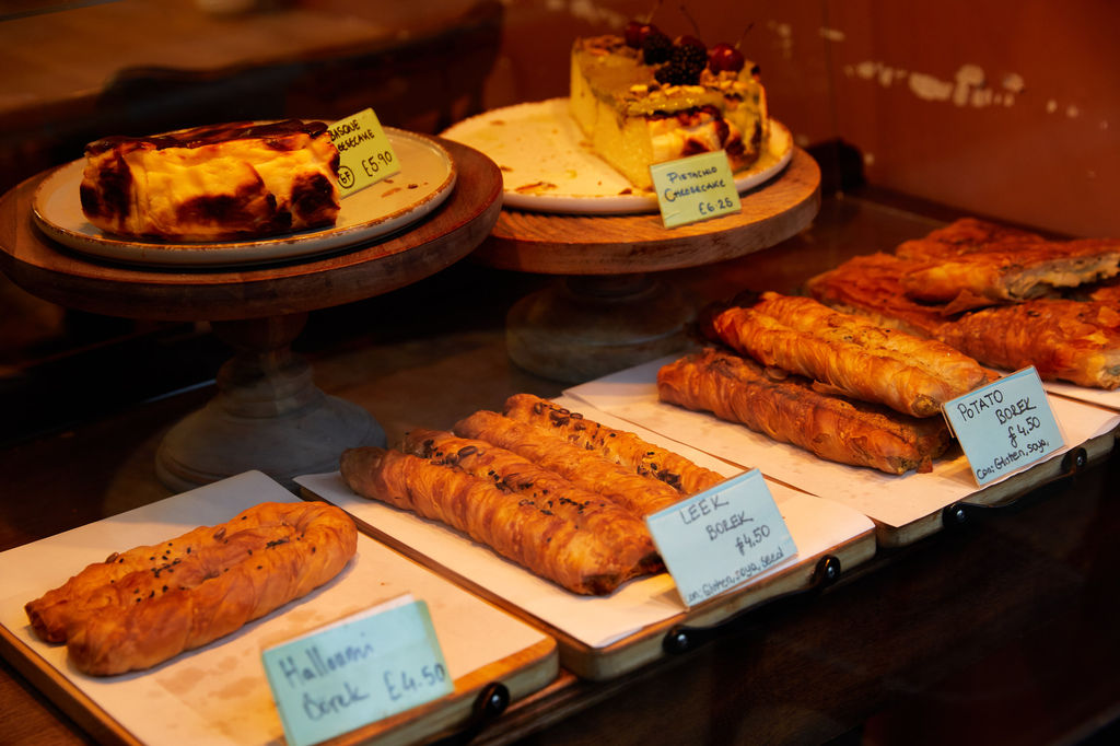 various pies on the tray