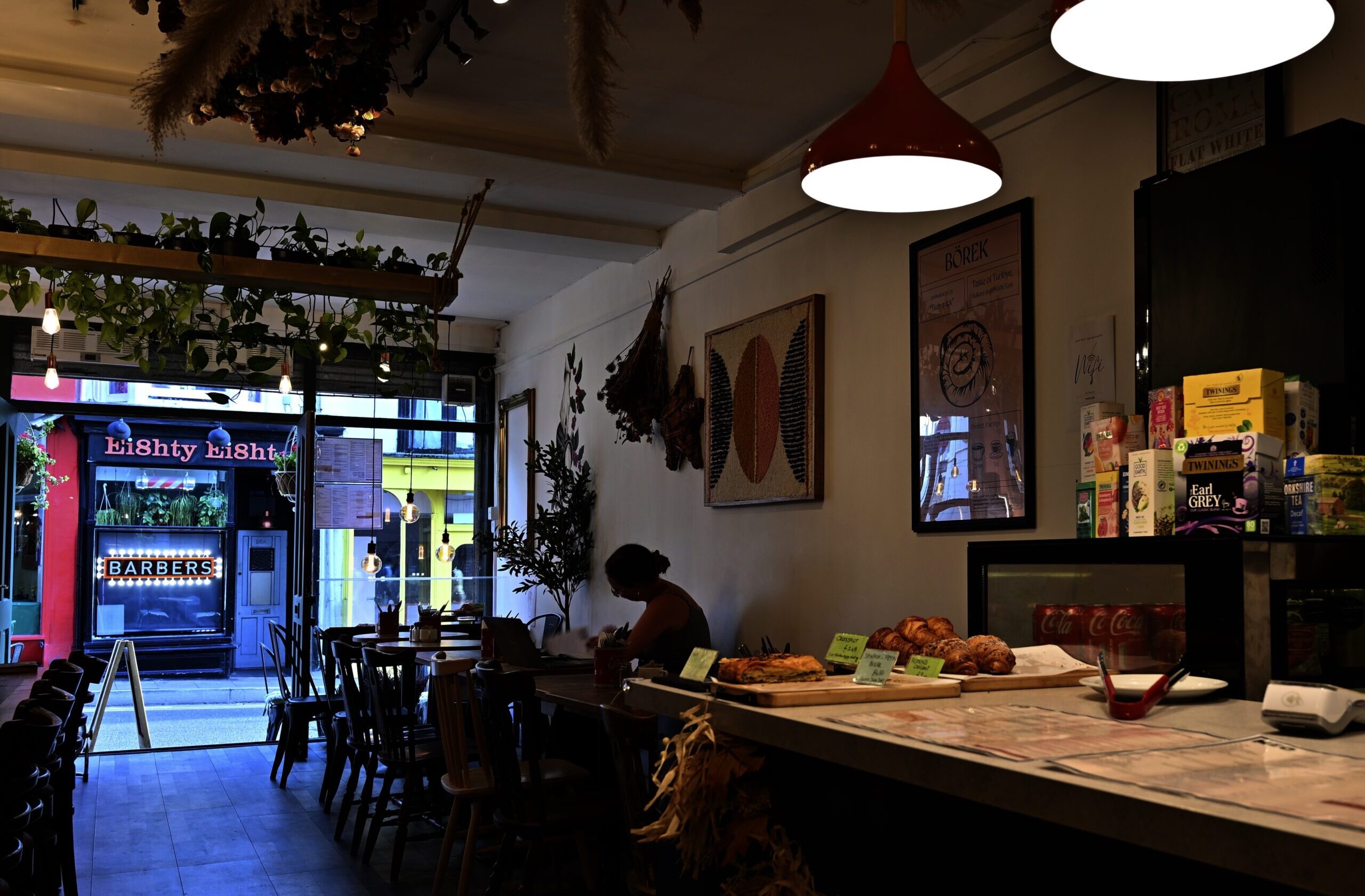 cosy interiror of cafe MEO Brighton
