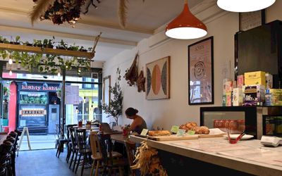 cosy interiror of cafe MEO Brighton