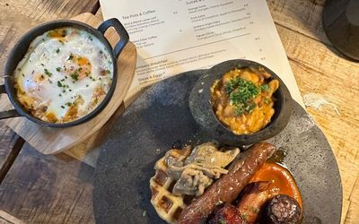 over head shot of breafast at Embers Brighton