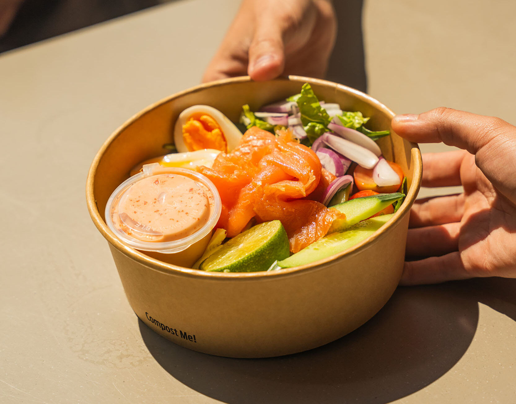 White Horses salad salmon bowl