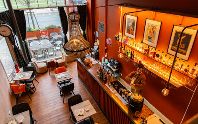 interior over head shot of the bar