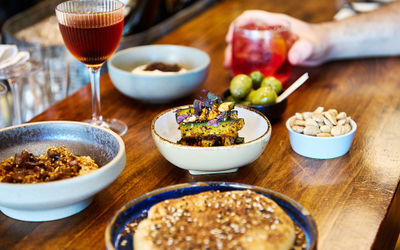 A selection of bar snacks and cocktails at Fourth and Church in Hove