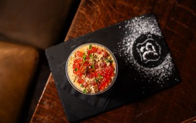 over head shot of the dessert at bohemia