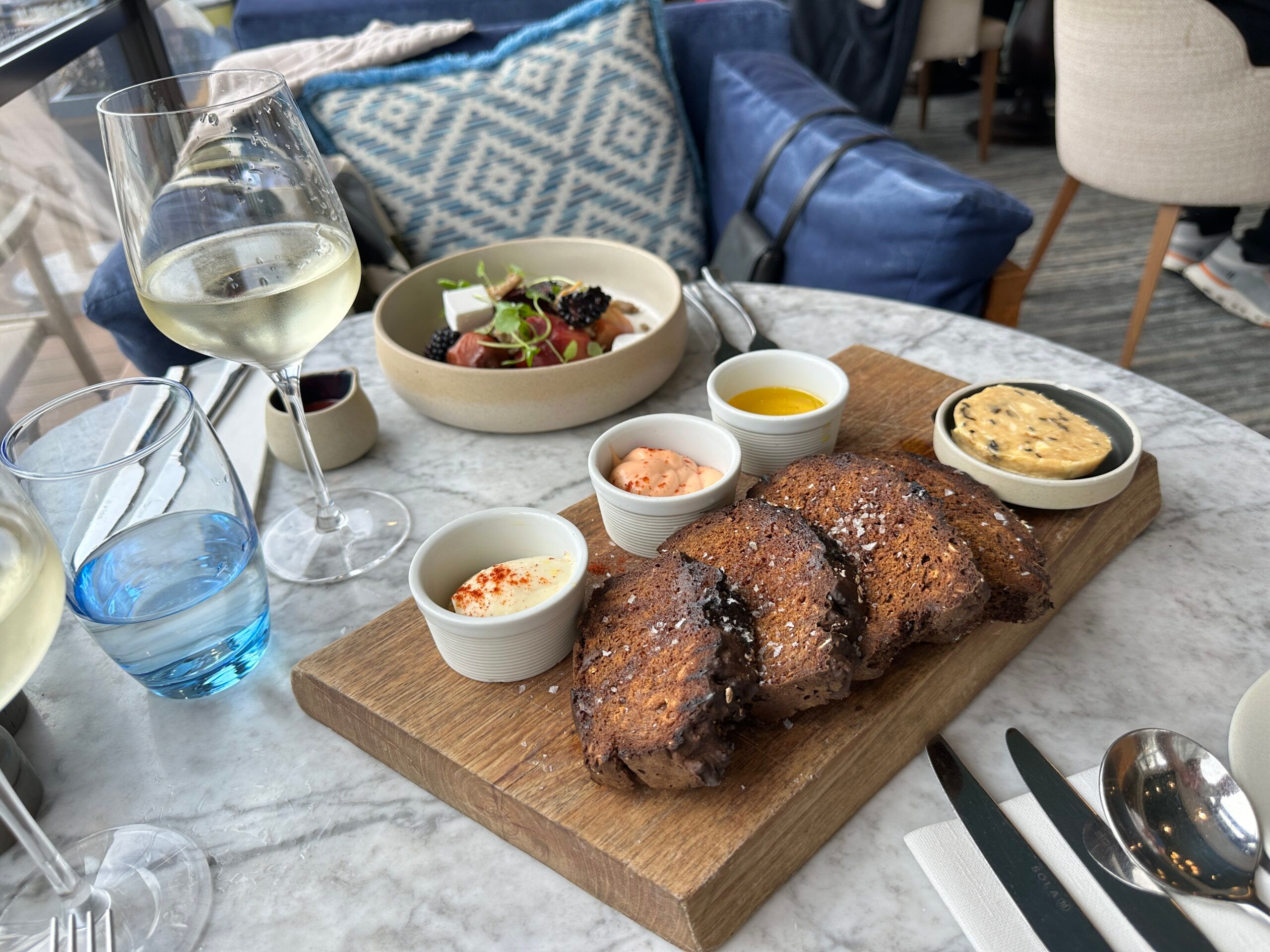 Warm Guinness Soda Bread with burnt leek and miso butter