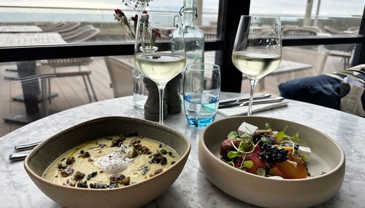 photo of two starters from autumn menu at white horses