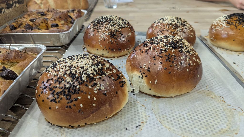 Brioche buns made during bake bread class at Open bakery