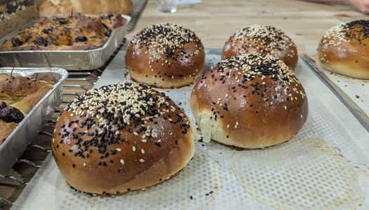 Brioche buns made during bake bread class at Open bakery