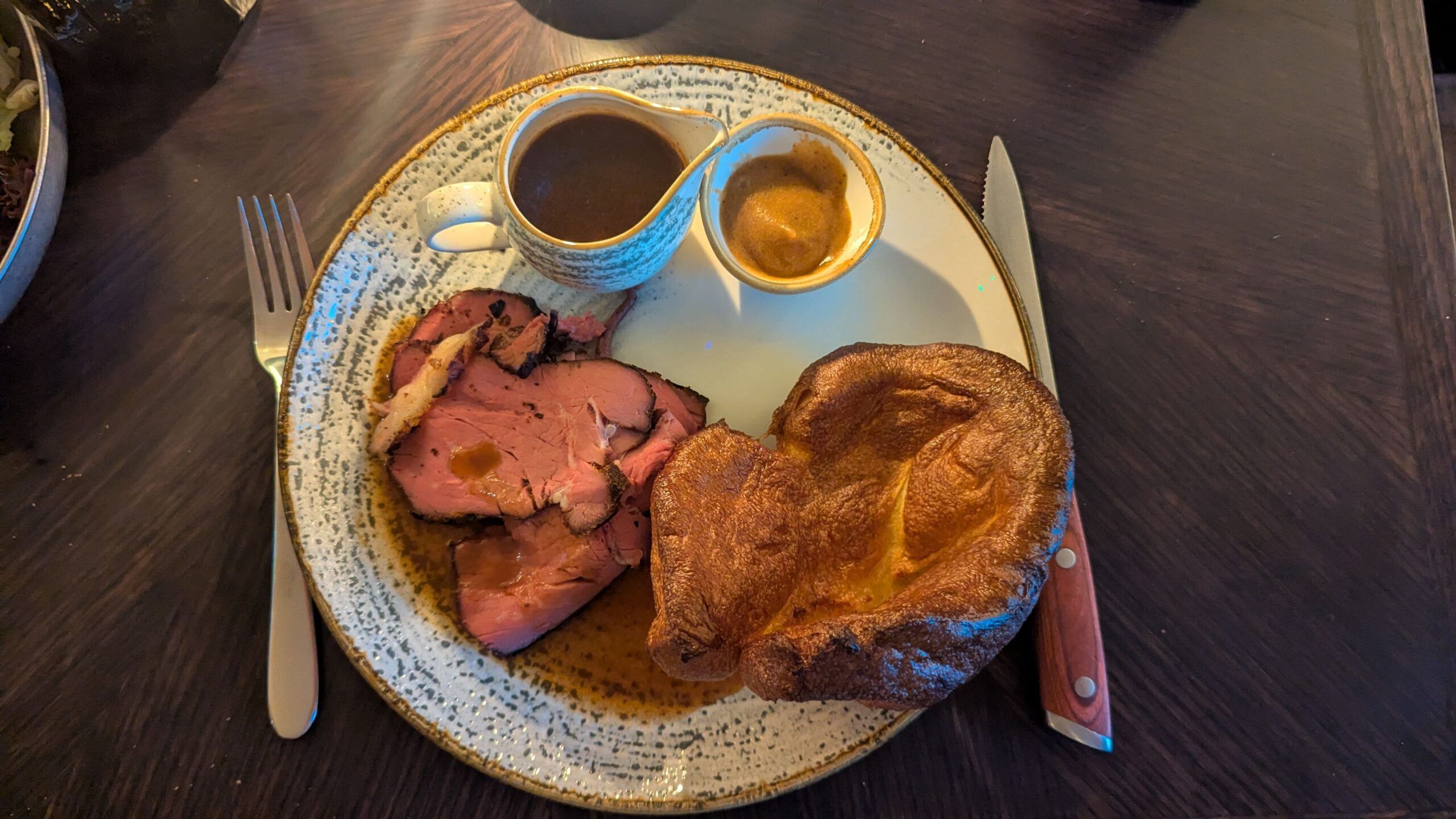 over head shot of sunday roast