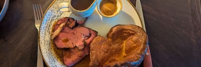 over head shot of sunday roast