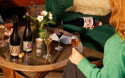 the public enjoying wine at Artelium. A casual drink or wine tasting event